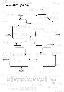 Ворсовые автоковрики Acura RDX (06-09) Салон, Premium, Черный