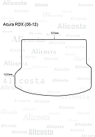 ЭВА автоковрик Acura RDX (06-12) Багажник, Шестиугольник, Черный