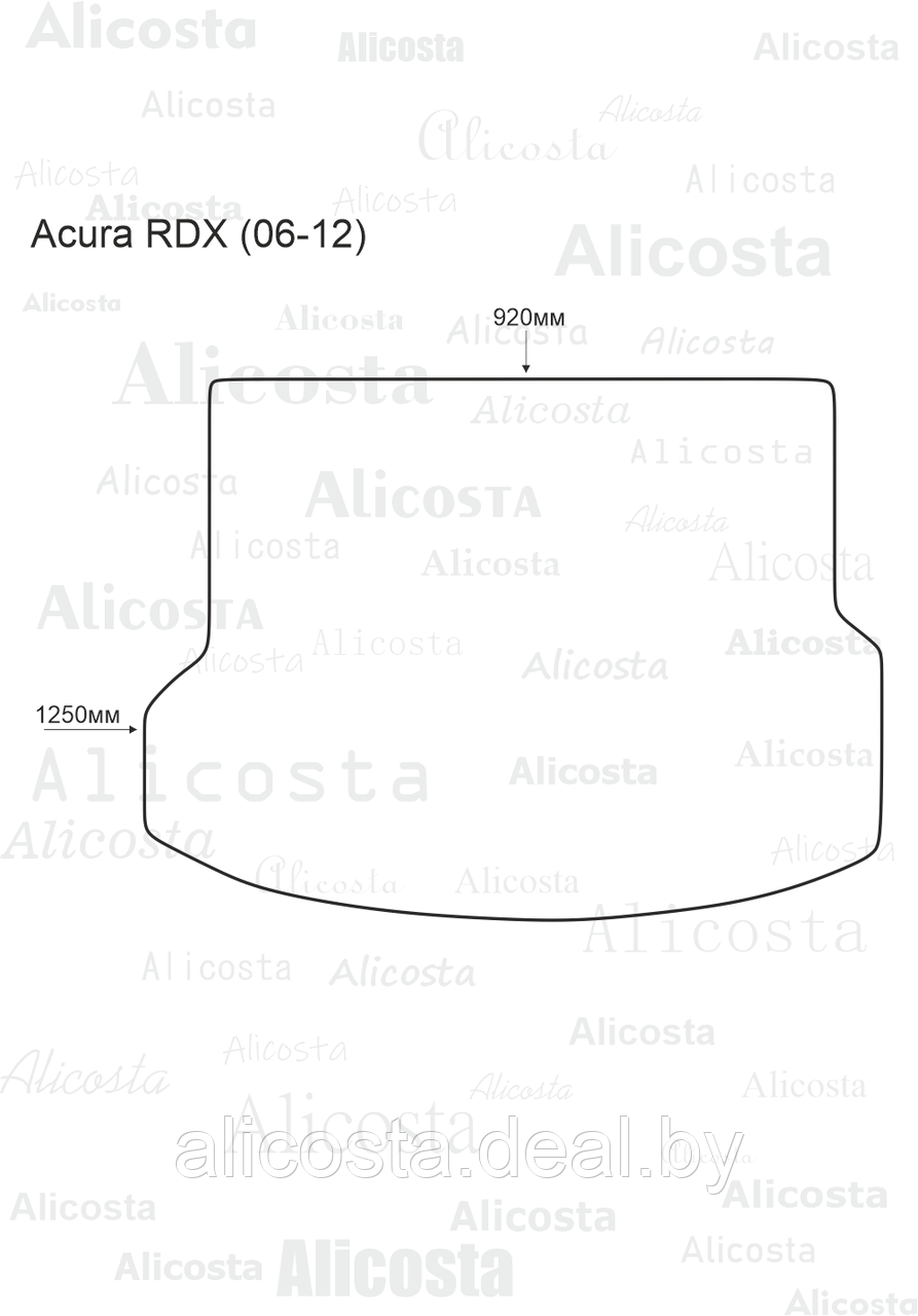 ЭВА автоковрик Acura RDX (06-12) Багажник, Шестиугольник, Черный - фото 1 - id-p199174571