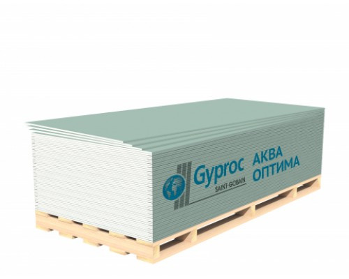 Гипсокартон влагостойкий Gyproc Аква Оптима 2500х1200х12,5 мм - фото 2 - id-p199197528