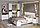 Шкаф 4 ств. Сальма ШК 024 (Анкор/Белый глянец) Стендмебель, фото 3