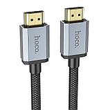 Кабель Hoco US03 HDMI 2.0 (нейлон 1м.,18 Гбит/с), цвет: черный, фото 2