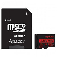 Карта памяти Apacer microSDXC AP64GMCSX10U5-R 64GB (с адаптером)