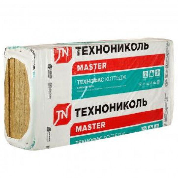 Плиты минераловатные ТЕХНОФАС КОТТЕДЖ 1200х600х50мм (6плит) ОКРБ 23.99.19