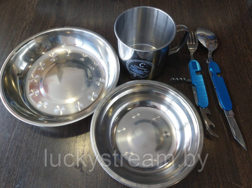 Набор посуды из нержавеющей стали, 4 предмета - фото 1 - id-p199222352