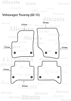 ЭВА автоковрики Volkswagen Touareg (02-10) Салон, Шестиугольник, Серый