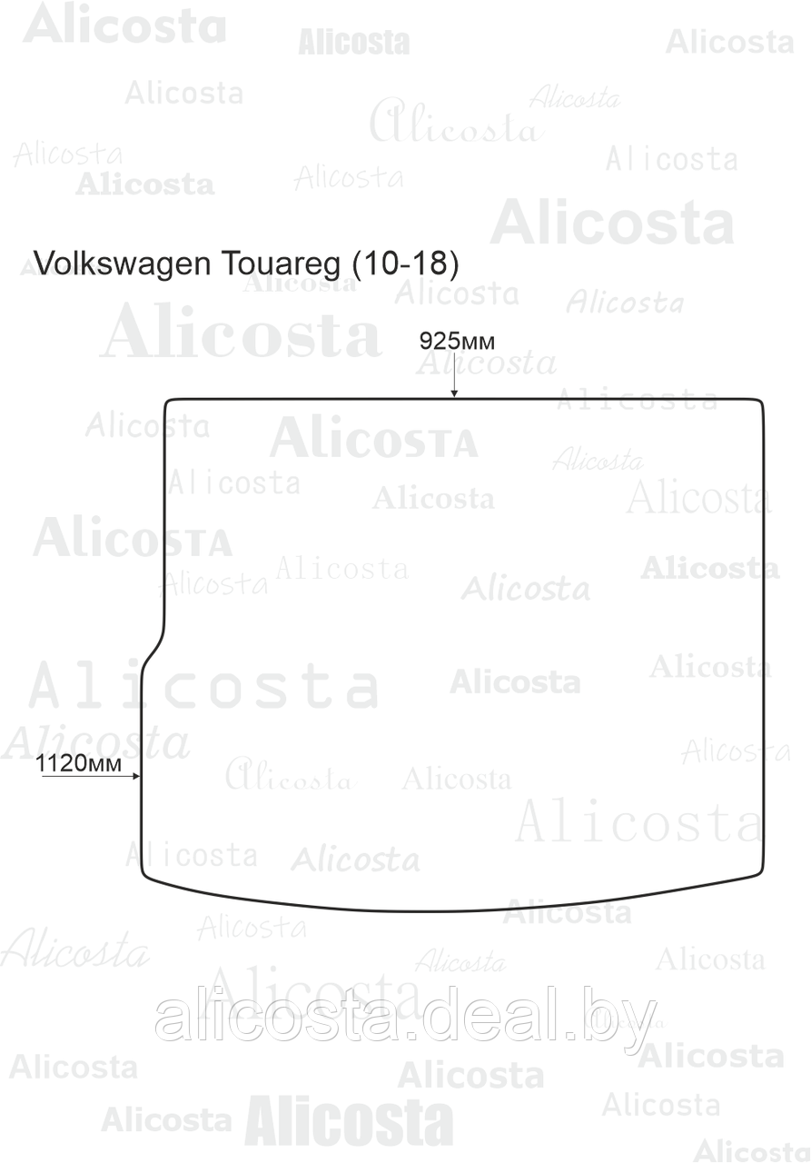 ЭВА автоковрик Volkswagen Touareg (10-18) Багажник, Ромб, Черный - фото 1 - id-p199196842