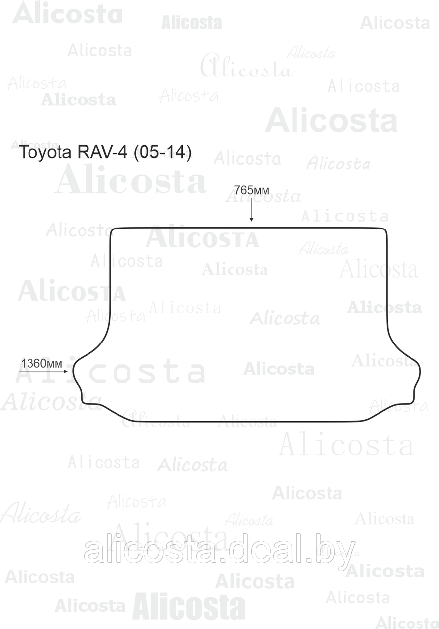 ЭВА автоковрик Toyota RAV-4 (05-14) Багажник, Шестиугольник, Черный - фото 1 - id-p199195827
