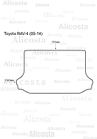 ЭВА автоковрик Toyota RAV-4 (05-14) Багажник, Ромб, Черный