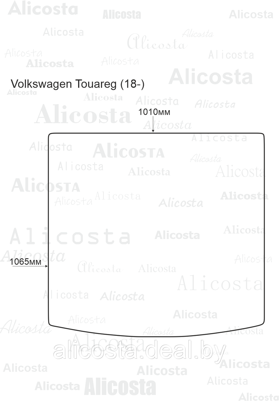 Ворсовый автоковрик Volkswagen Touareg (18-) Багажник, Standart, Черный - фото 1 - id-p199196856