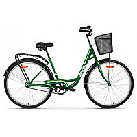 Женский велосипед для города и туризма Aist 28-245 С КОРЗИНОЙ зеленый