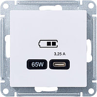 USB розетка тип-C 65W высокоскор.зарядка QC, PD, цвет Белый (Schneider Electric ATLAS DESIGN)