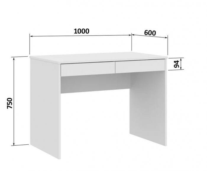 Компьютерный письменный стол VS19 Белый с ящиками для ноутбука учебы школьника студента - фото 4 - id-p188579147
