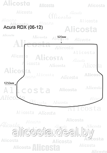 Ворсовый автоковрик Acura RDX (06-12) Багажник, Standart, Черный