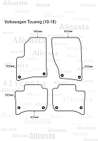 Ворсовые автоковрики Volkswagen Touareg (10-18) Салон, Premium, Черный