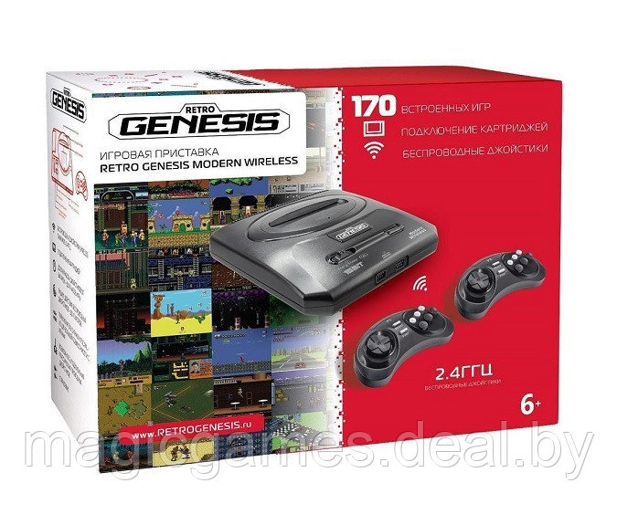 SEGA Retro Genesis Modern Wireless 170 игр (AV подключение и беспроводные геймпады) - фото 1 - id-p199233867