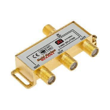 REXANT (05-6102-1) ДЕЛИТЕЛЬ ТВ Х 3 + 4ШТ. F "BOX" 5-1000 МГЦ "GOLD"