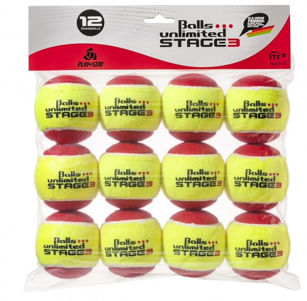 Мячи теннисные Balls Unlimited Stage 3 Red (12 шт. в упак.) BUST312ER - фото 1 - id-p199234044