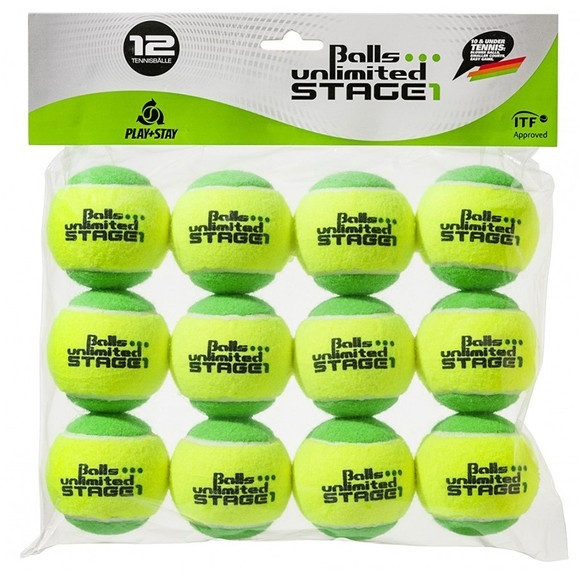 Мячи теннисные Balls Unlimited Stage 1 Green (12 шт. в упак.) BUST112ER - фото 1 - id-p199234046
