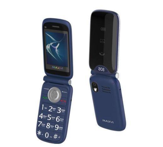 Телефон раскладушка кнопочный сотовый MAXVI E6 синий - фото 2 - id-p195501195