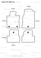 Ворсовые автоковрики Acura TL (08-14) Салон, Premium, Черный