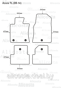 Ворсовые автоковрики Acura TL (08-14) Салон, Premium, Черный