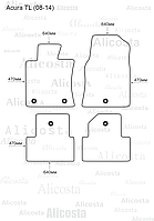 ЭВА автоковрики Acura TL (08-14) Салон, Шестиугольник, Черный