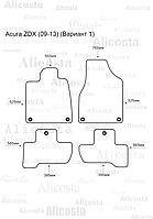 Ворсовые автоковрики Acura ZDX (09-13) (Вариант 1) Салон, Premium, Черный