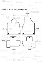 Ворсовые автоковрики Acura ZDX (09-13) (Вариант 1) Салон, Standart, Черный