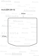 ЭВА автоковрик Acura ZDX (09-13) Багажник, Шестиугольник, Черный