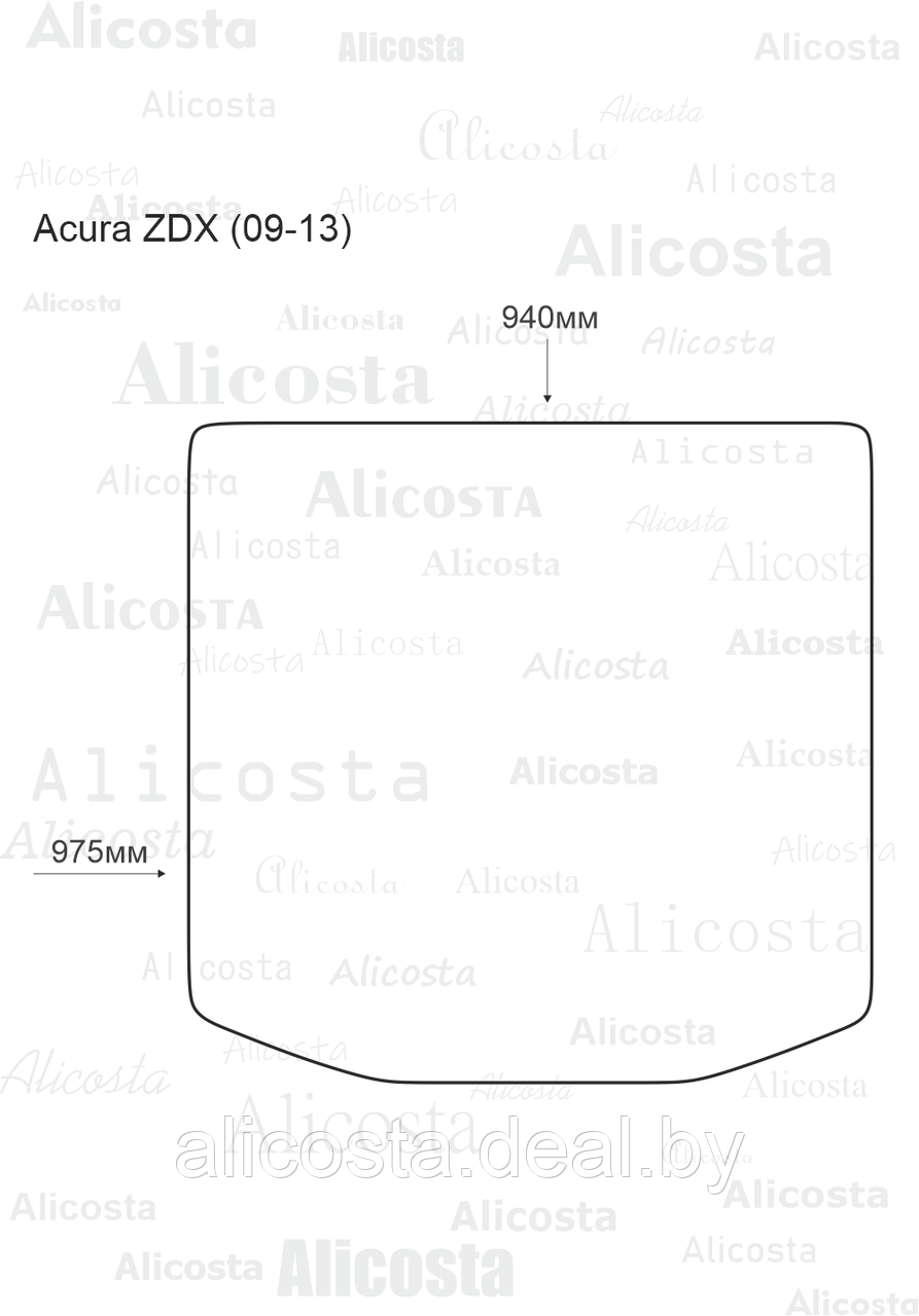 ЭВА автоковрик Acura ZDX (09-13) Багажник, Ромб, Черный - фото 1 - id-p199174654