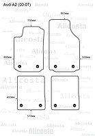 Ворсовые автоковрики Audi A2 (00-07) Салон, Premium, Черный