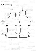 ЭВА автоковрики Audi A3 (03-13) Салон, Шестиугольник, Черный