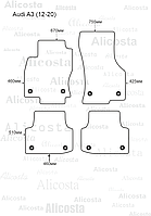 Ворсовые автоковрики Audi A3 (12-20) Салон, Premium, Черный