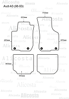 ЭВА автоковрики Audi A3 (96-03) Салон, Ромб, Черный