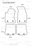 Ворсовые автоковрики Audi A4 (B5) (94-01) Салон, Premium, Черный
