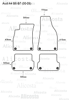 ЭВА автоковрики Audi A4 (B6-B7) (00-09) Салон, Шестиугольник, Черный