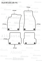 ЭВА автоковрики Audi A6 (C6) (08-11) Салон, Ромб, Черный