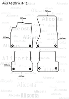 ЭВА автоковрики Audi A6 (C7) (11-18) Салон, Шестиугольник, Черный
