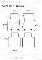 ЭВА автоковрики Audi A8 (D2) (94-02) (Long) Салон, Шестиугольник, Черный