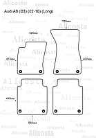 ЭВА автоковрики Audi A8 (D3) (02-10) (Long) Салон, Шестиугольник, Черный
