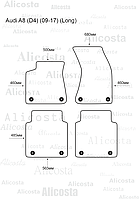 ЭВА автоковрики Audi A8 (D4) (09-17) (Long) Салон, Шестиугольник, Черный