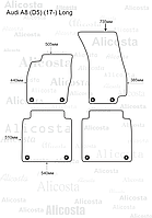 ЭВА автоковрики Audi A8 (D5) (17-) (Long) Салон, Шестиугольник, Черный