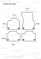 ЭВА автоковрики Audi E-tron (18-) Салон, Шестиугольник, Черный