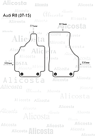 Ворсовые автоковрики Audi R8 (07-15) Салон, Standart, Черный