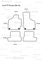 ЭВА автоковрики Audi TT (06-14) Салон, Шестиугольник, Серый