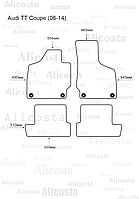 ЭВА автоковрики Audi TT (06-14) Салон, Ромб, Серый