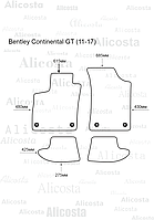 Ворсовые автоковрики Bentley Continental GT (11-17) Салон, Premium, Черный