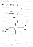 ЭВА автоковрики BMW 1-series (E87) (04-11) Салон, Шестиугольник, Черный