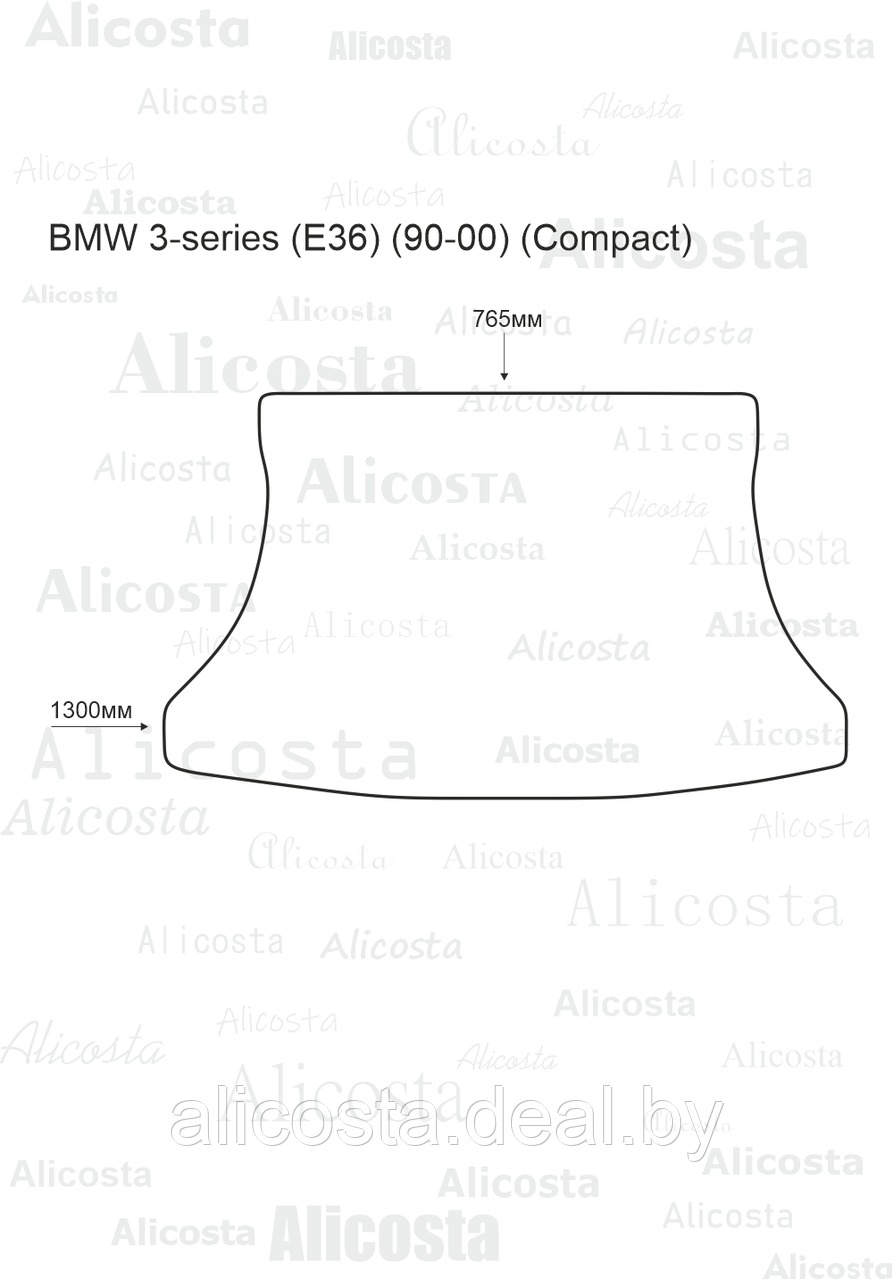 Ворсовый автоковрик BMW 3-series (E36) (90-00) (Compact) Багажник, Standart, Черный - фото 1 - id-p199175708